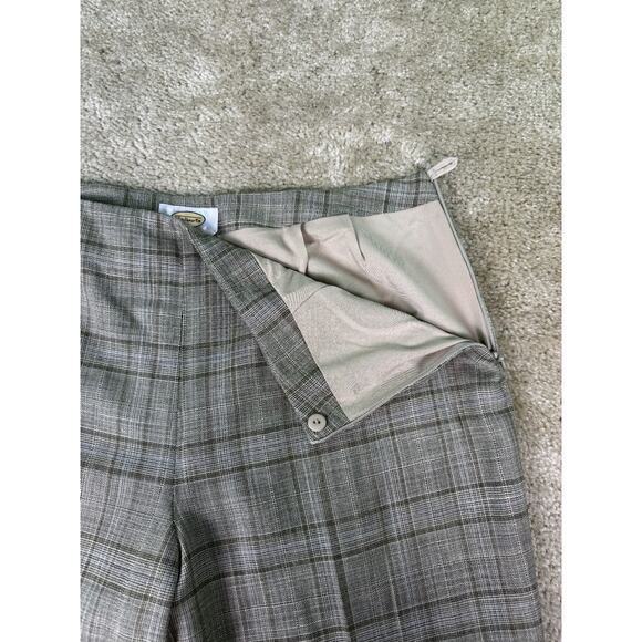 Talbots Trousers Wool Blend Plaid Lined Size 14 Stretch Straight Wide C216 - Picture 3 of 13